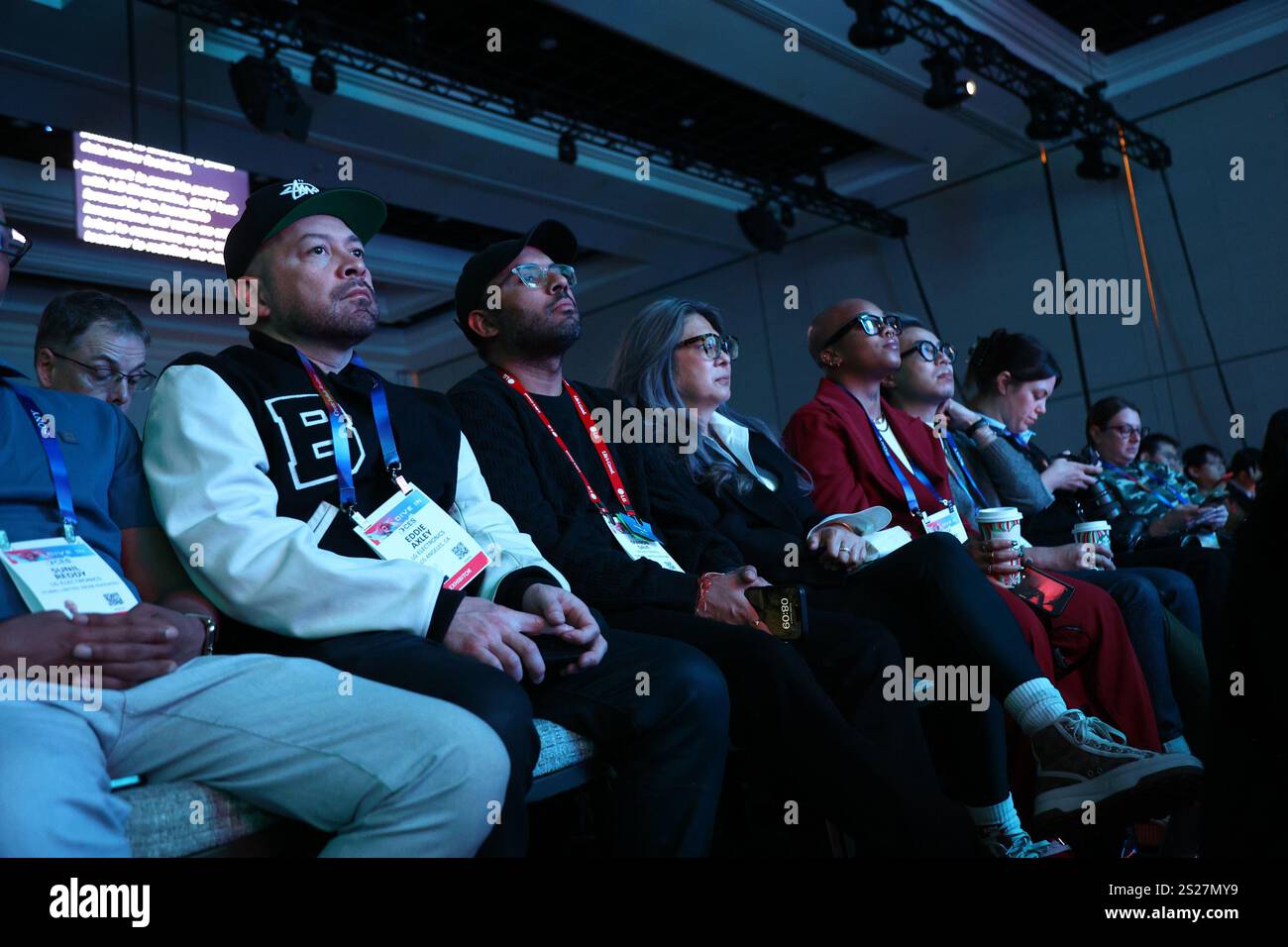 A view of audience members at the LG Electronics press conference