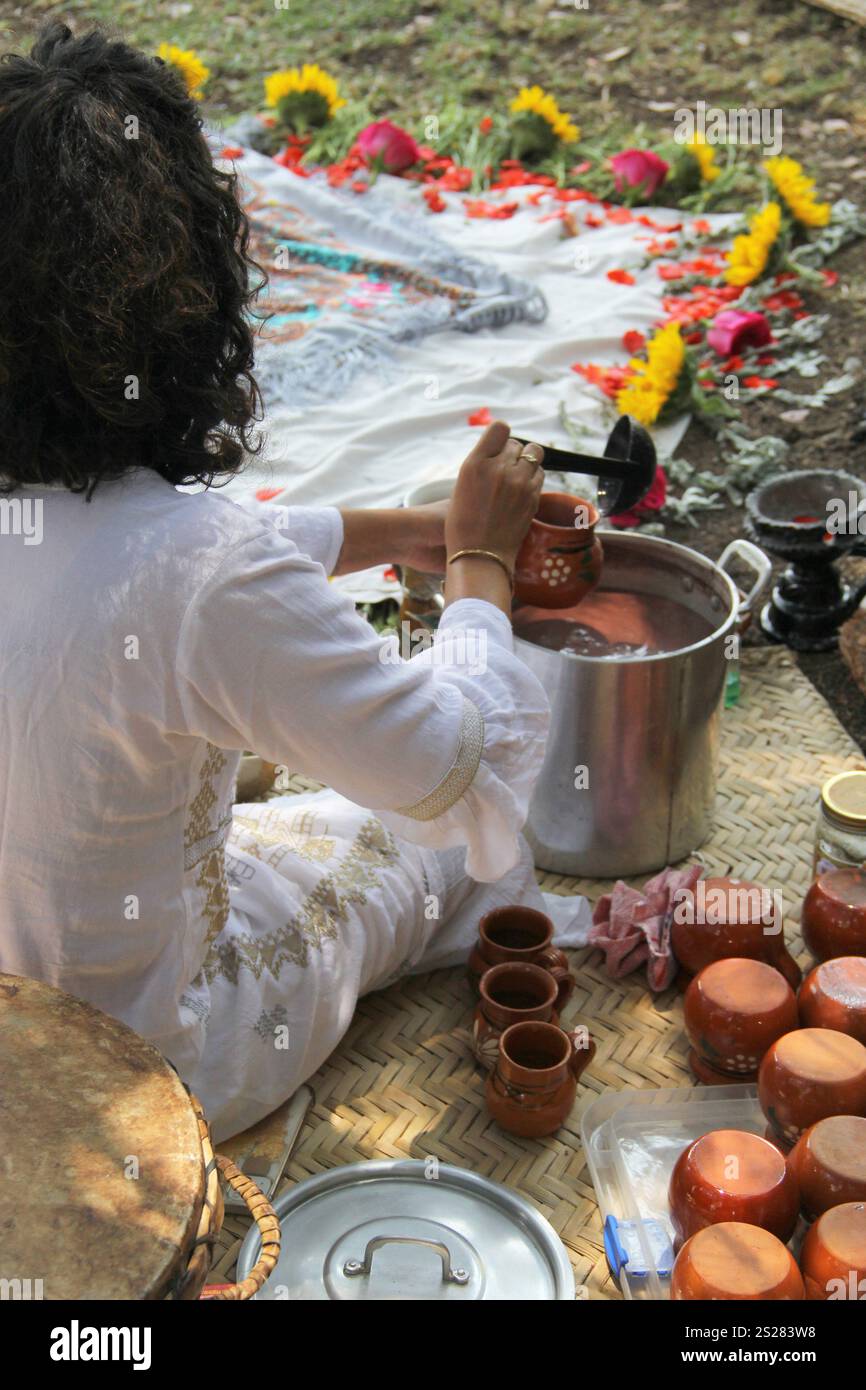 Cocoa ceremony, ancestral ritual with roots in indigenous peoples, with ...