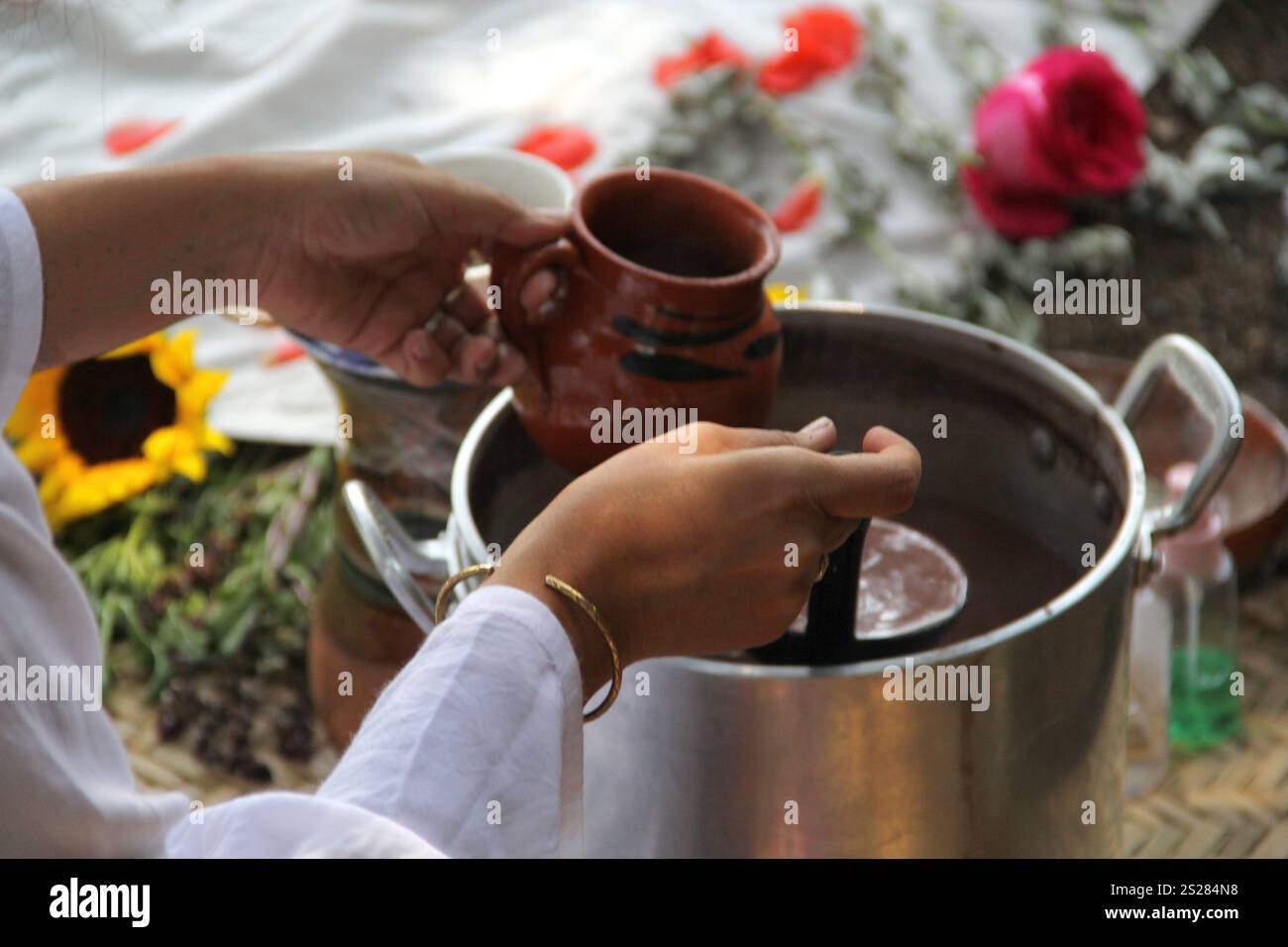 Cocoa ceremony, ancestral ritual with roots in indigenous peoples, with ...