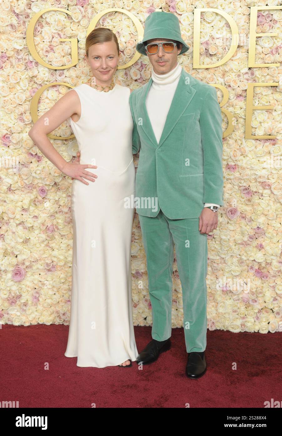 Emma Wall and Jeremy Strong at the 82nd Annual Golden Globe Awards held