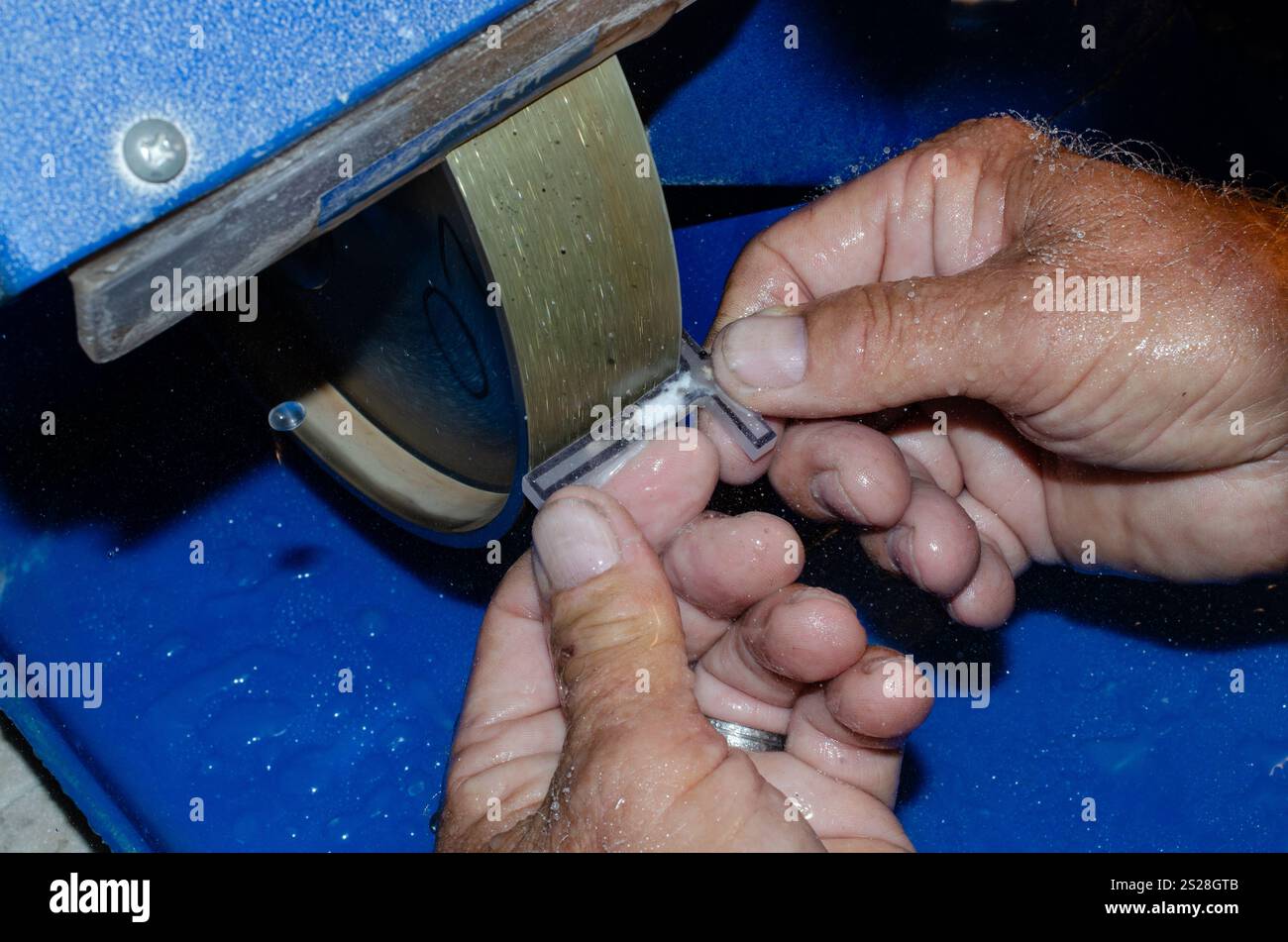 Lapidary Rock Stone Gem Cutting Shaping And Polishing Man In