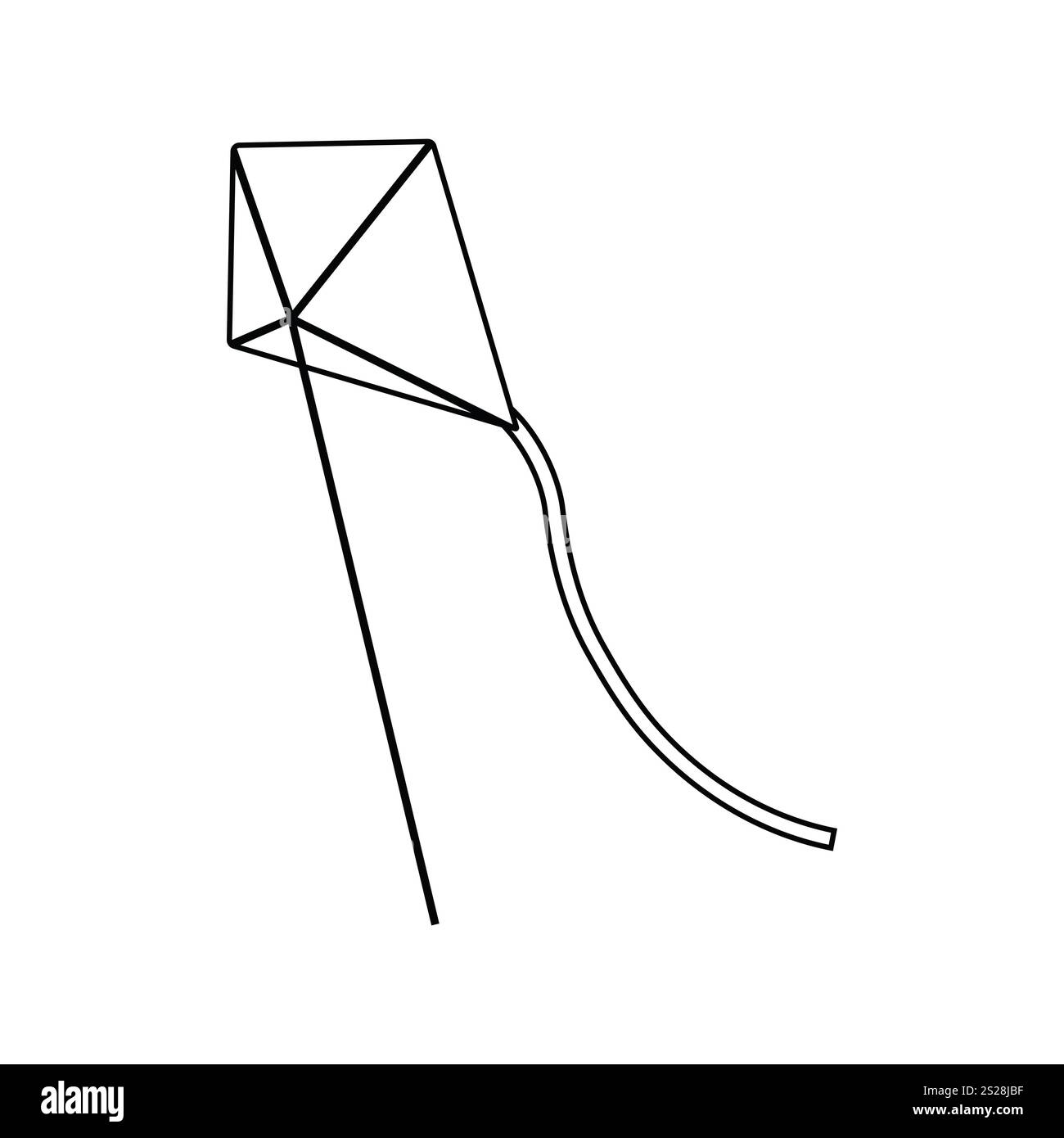 Flat design icon of kite in sky ui colors. Thin line design. Vector ...