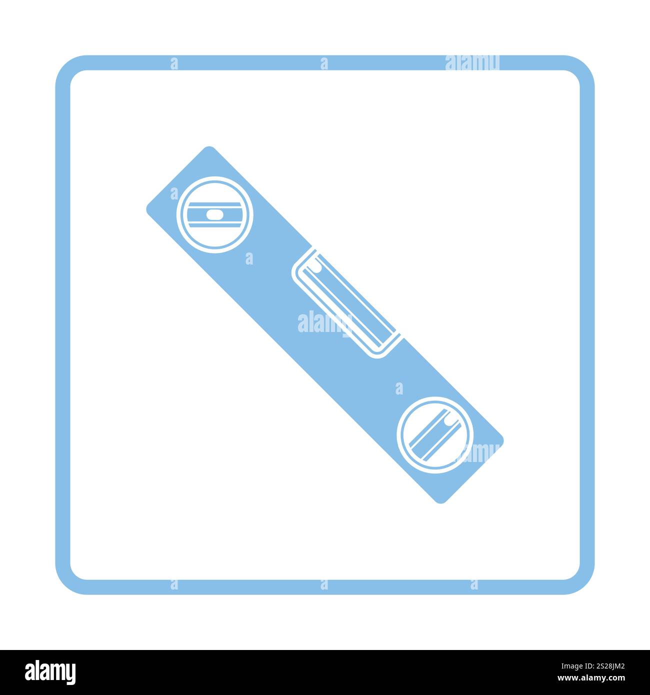 Icon of construction level . Blue frame design. Vector illustration ...
