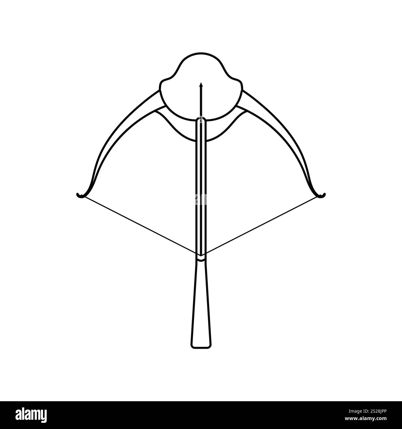 Icon of crossbow. Thin line design. Vector illustration Stock Photo - Alamy