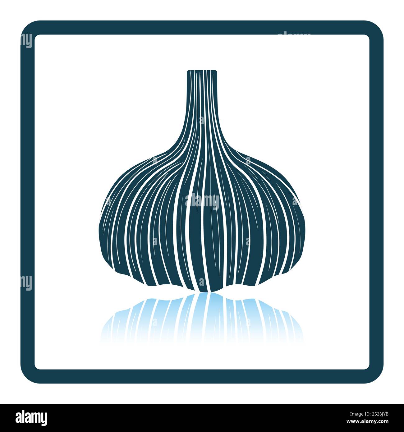 Garlic  icon. Shadow reflection design. Vector illustration. Stock Photo