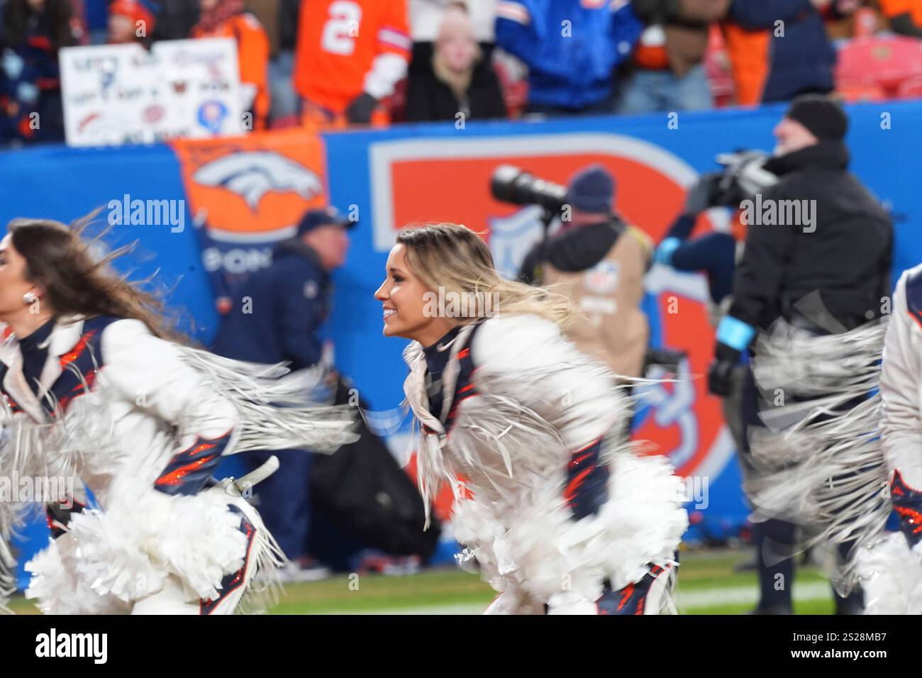 Denver Broncos cheerleaders perform during an NFL football game Sunday