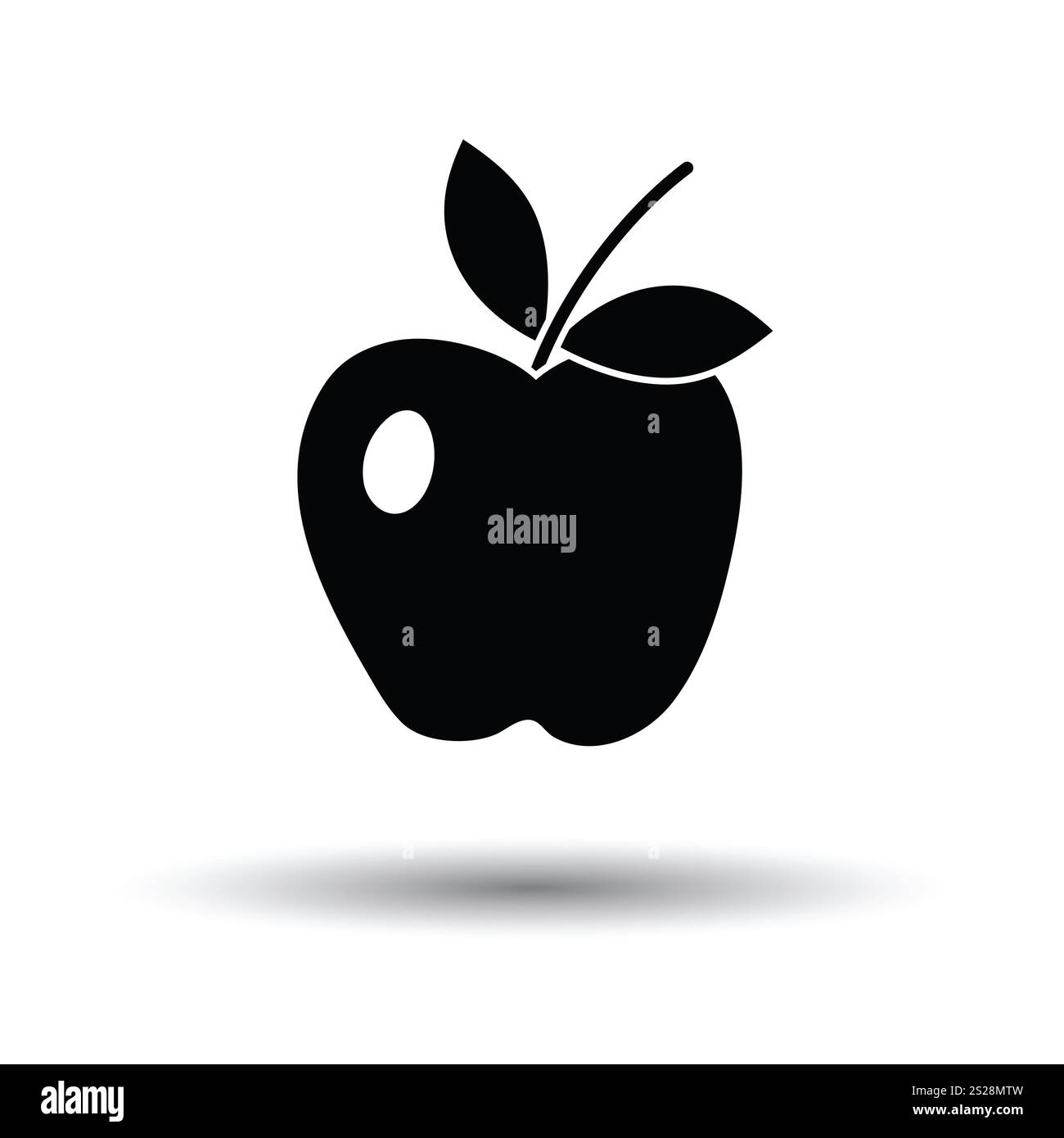 Icon of Apple. White background with shadow design. Vector illustration ...