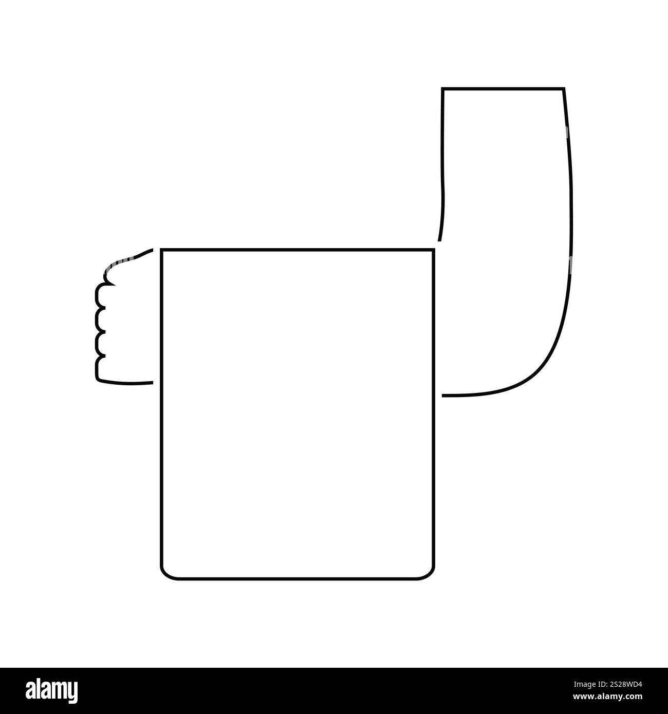 Waiter hand with towel icon. Thin line design. Vector illustration ...