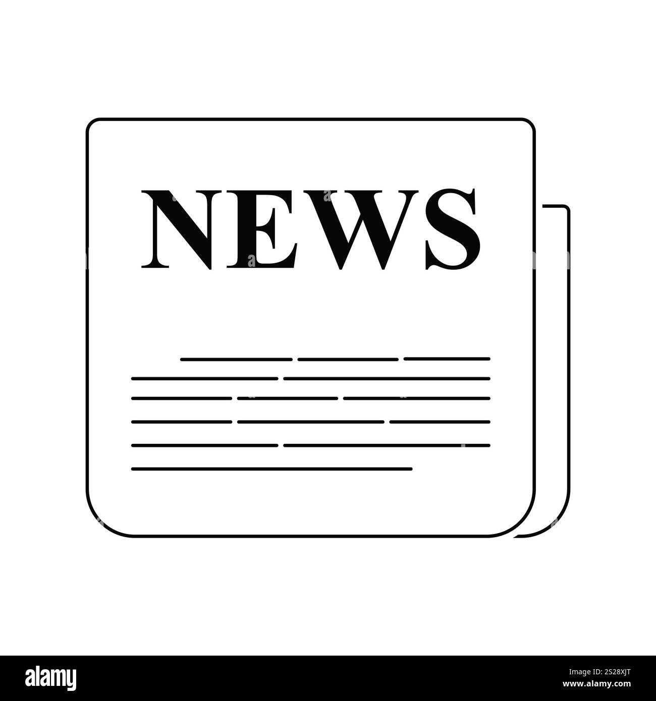 Newspaper icon. Thin line design. Vector illustration Stock Photo - Alamy