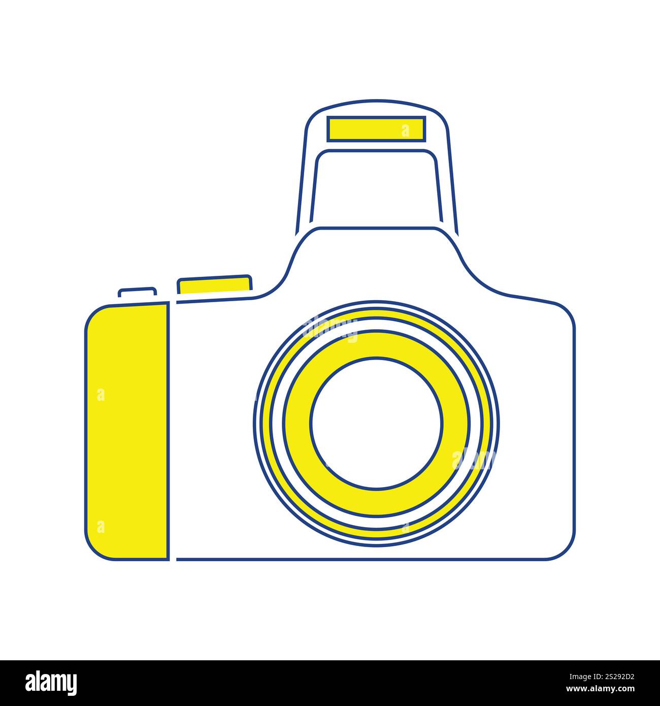 Photo camera icon. Thin line design. Vector illustration Stock Photo ...