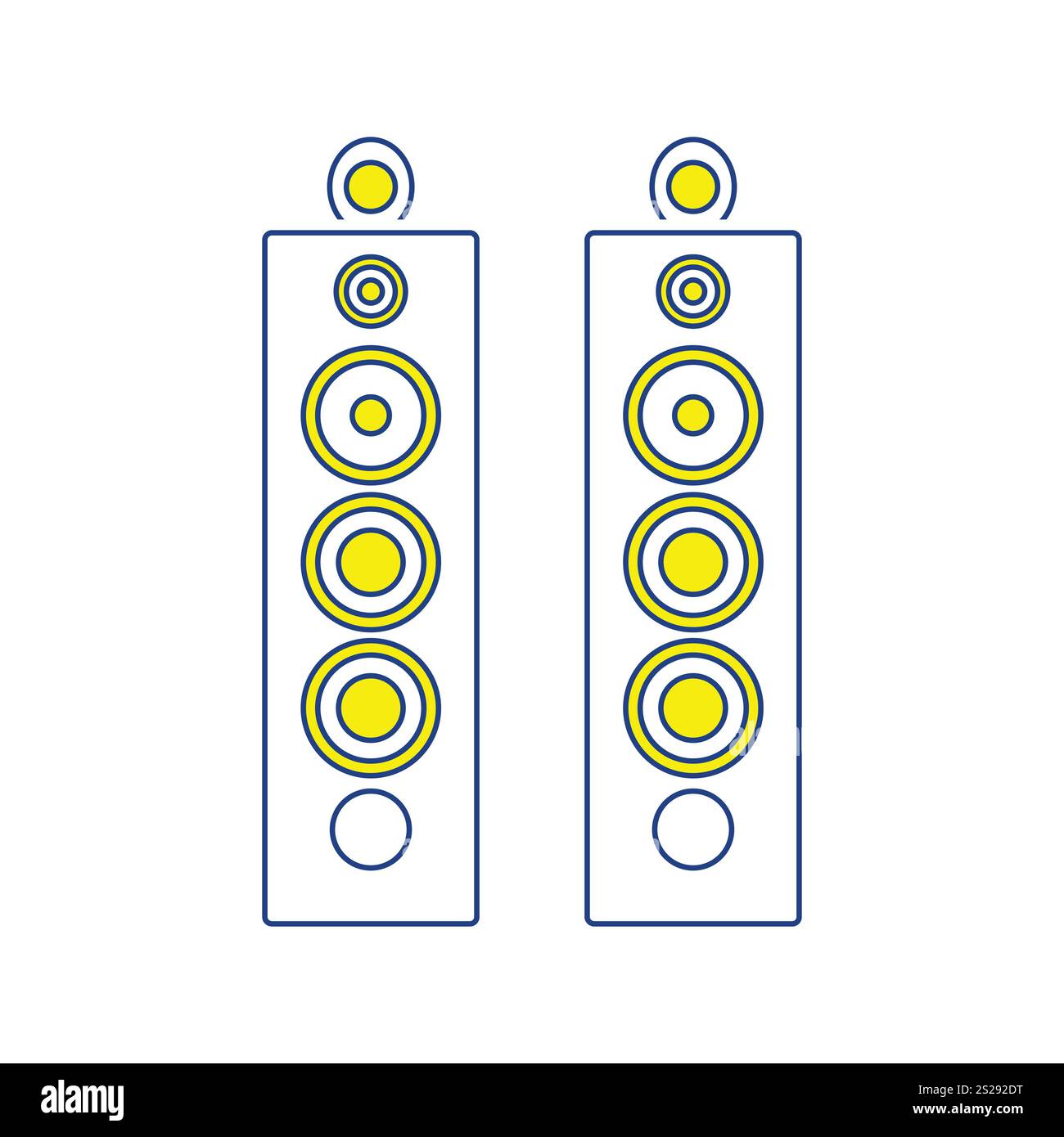 Audio system speakers icon. Thin line design. Vector illustration Stock ...