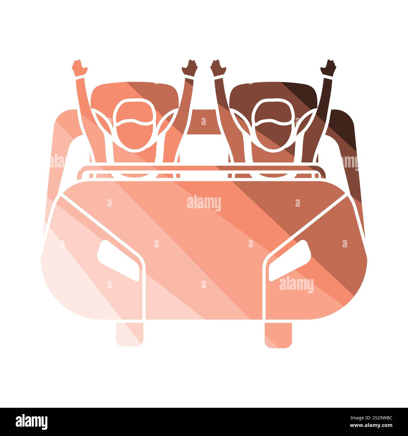 Roller coaster cart icon. Flat color design. Vector illustration. Stock Photo