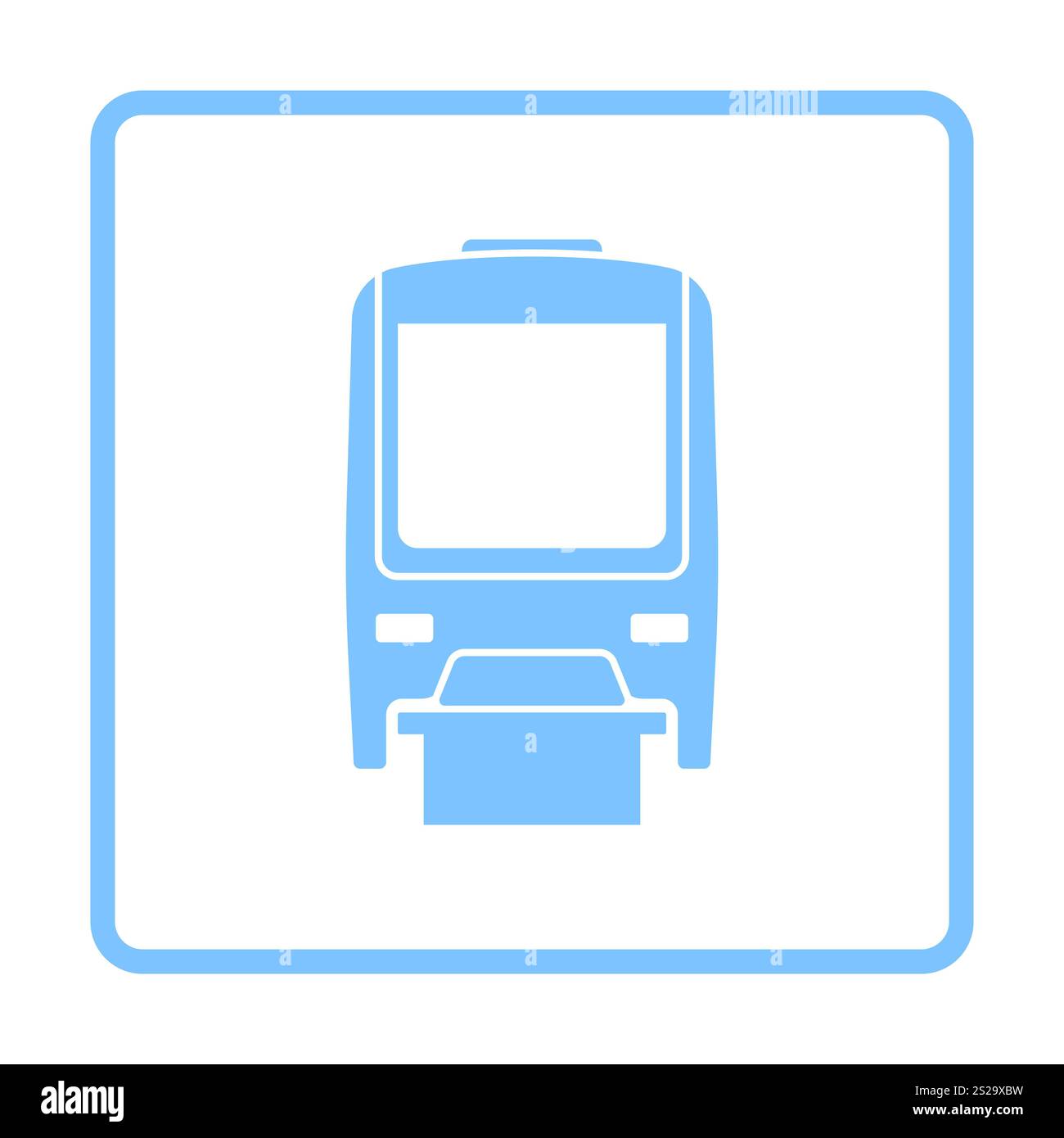 Monorail Icon Front View. Blue Frame Design. Vector Illustration Stock ...
