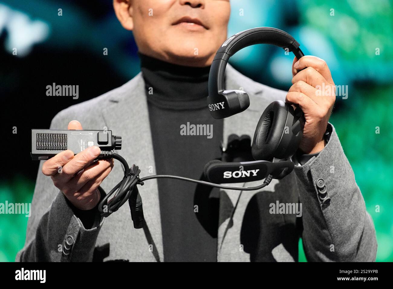 Hiroki Totoki, president, COO and CFO of Sony Group Corporation, holds