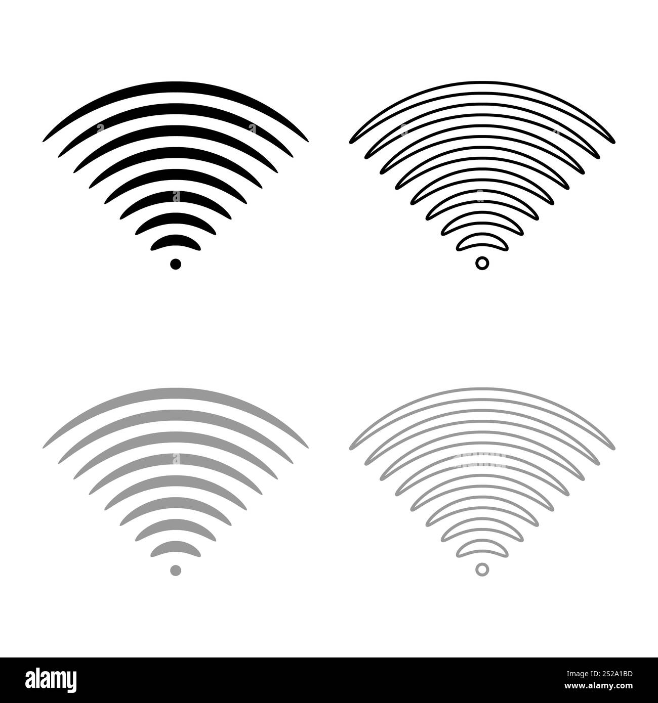 Radio wave Sound signal One dirrection Transmitter icon outline set ...