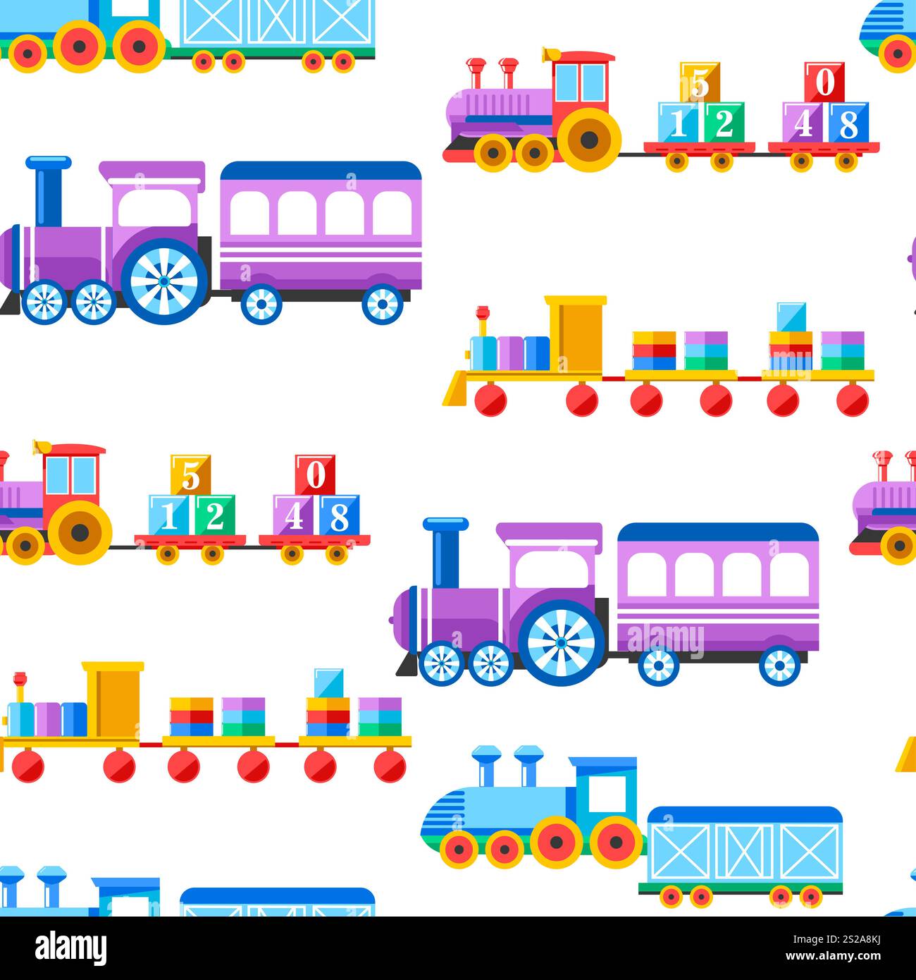 Toy trains with kid toys and children playthings for kindergarten boys ...