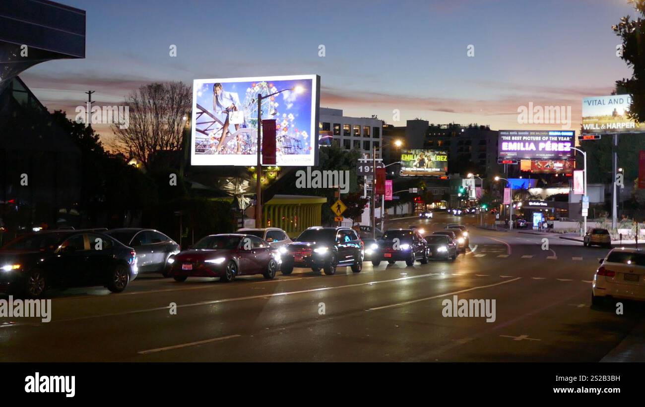 Los Angeles, California, USA 6th January 2025 Sunset and Traffic on