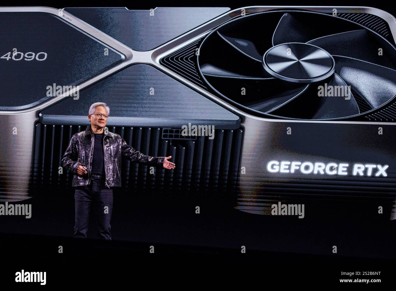 Nvidia CEO Jensen Huang gives the first Keynote speech of CES 2025 at ...