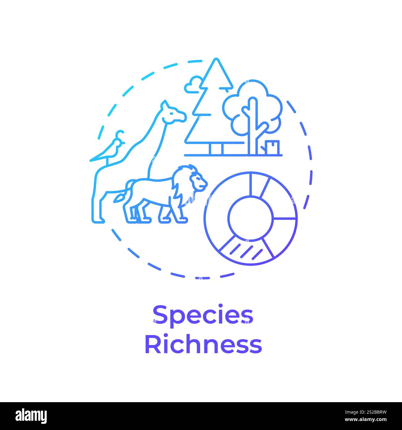 Species richness blue gradient concept icon Stock Vector