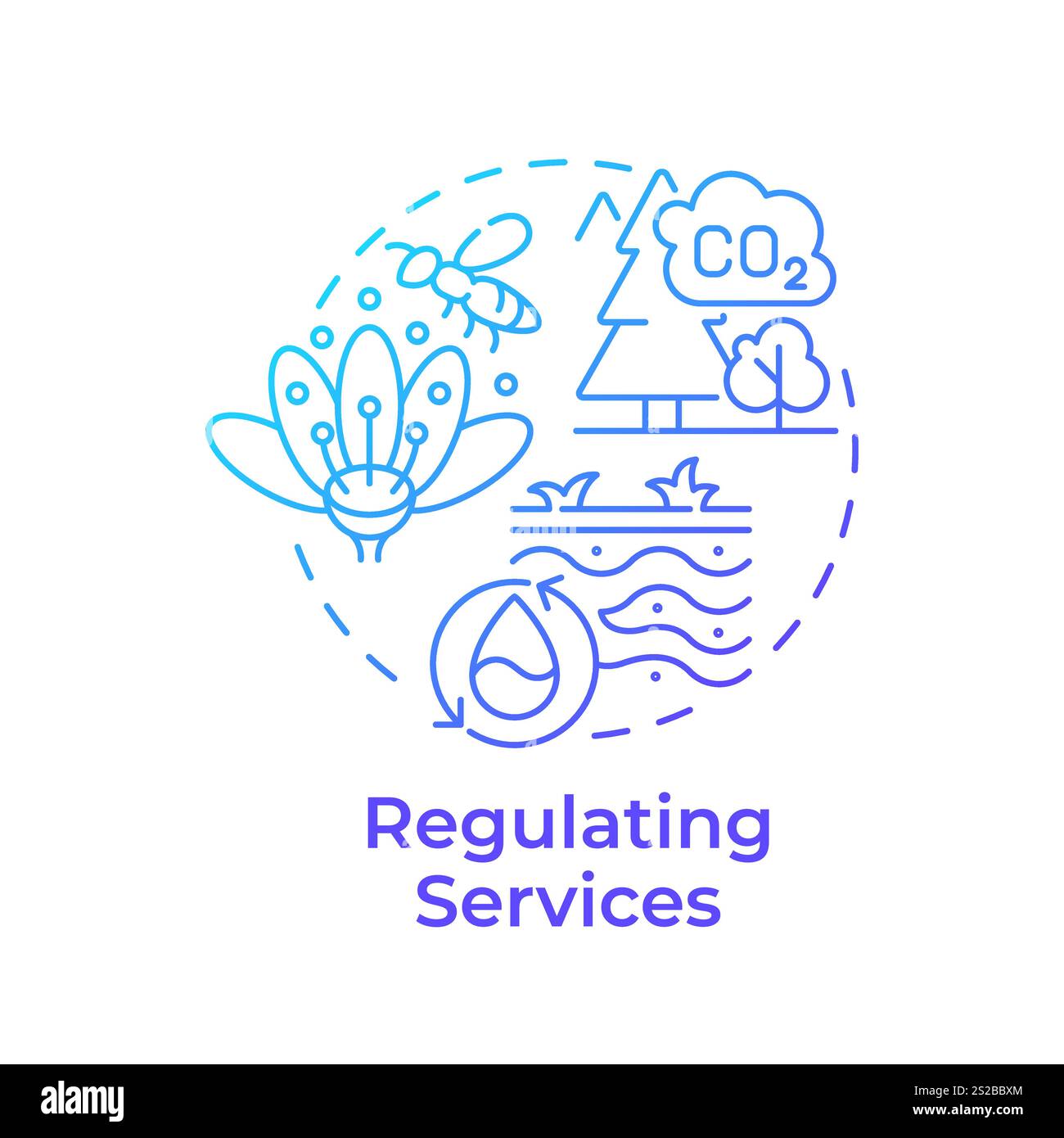Regulating services blue gradient concept icon Stock Vector