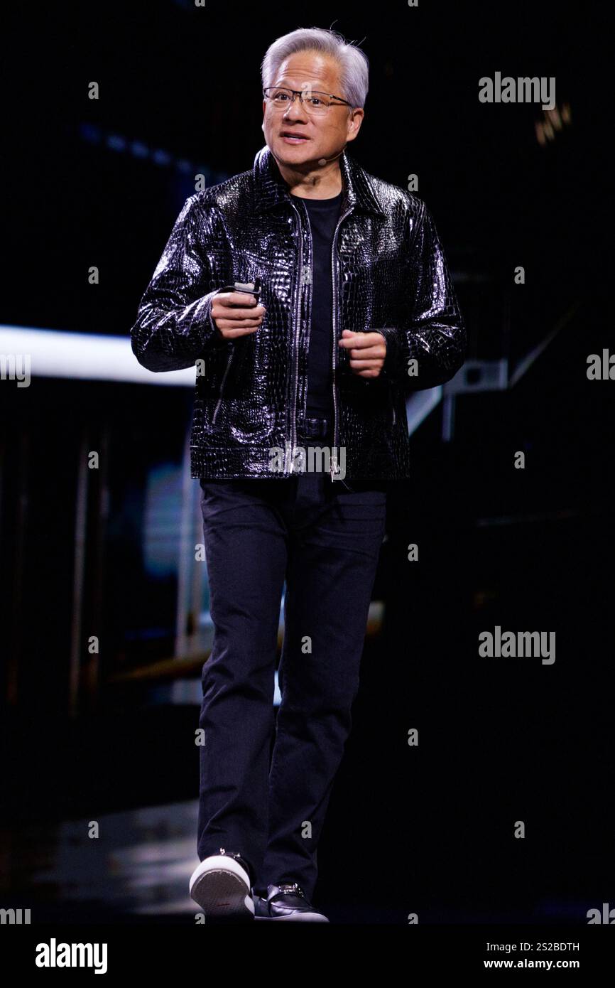 Nvidia CEO Jensen Huang gives the first Keynote speech of CES 2025 at
