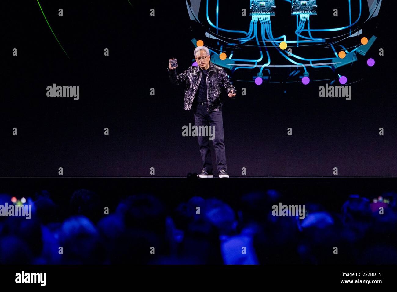 Nvidia CEO Jensen Huang gives the first Keynote speech of CES 2025 at ...