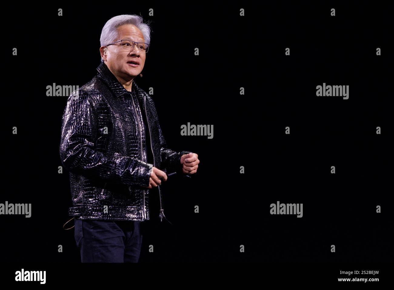 Nvidia CEO Jensen Huang gives the first Keynote speech of CES 2025 at ...