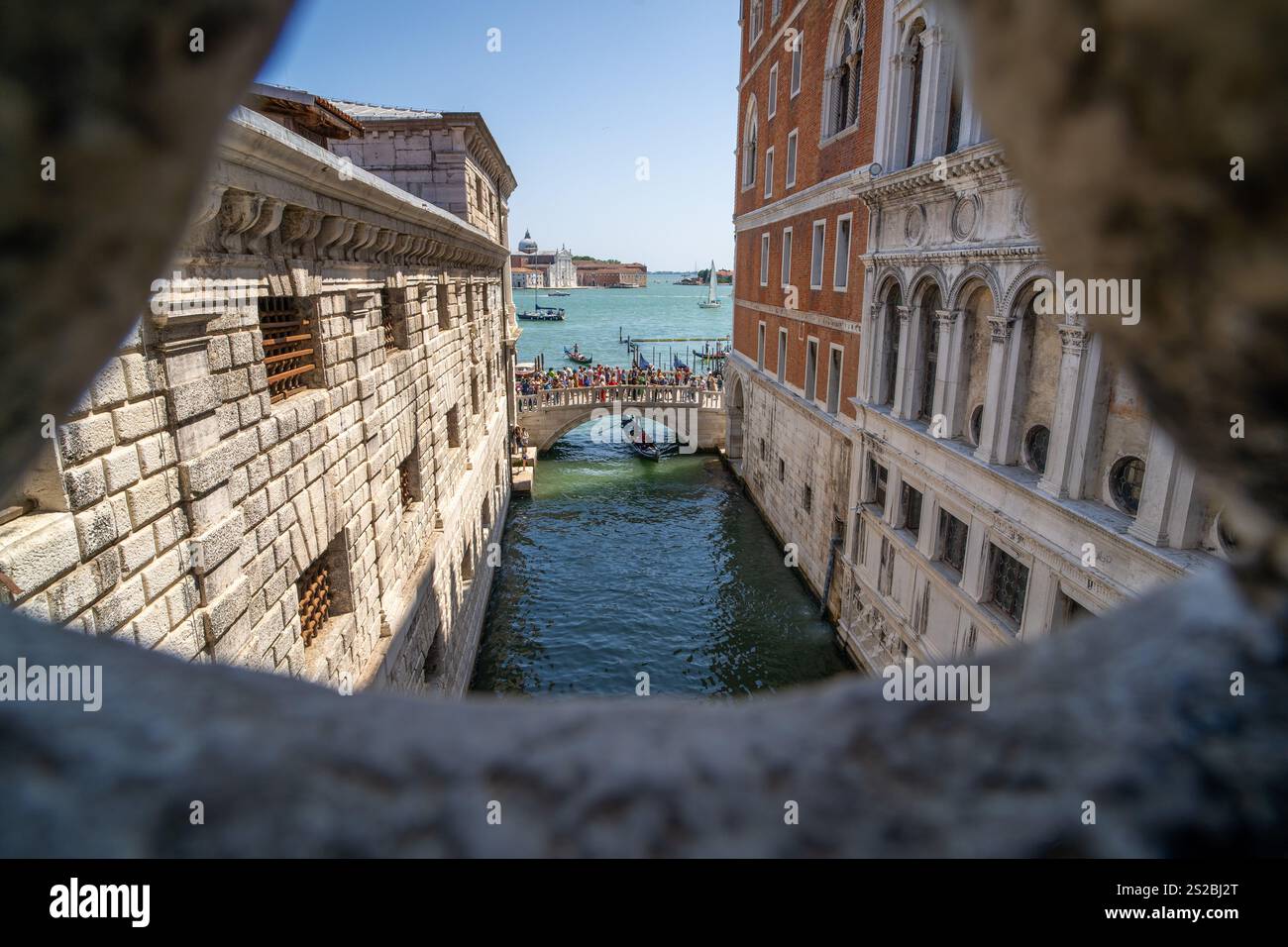 The iconic Bridge of Sighs in Venice, Italy, connecting the Doge's ...