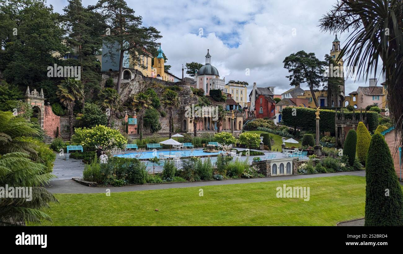 A scenic picture of Portmeirion in North Wales. Also known as the Little Italy in North Wales - Smartphone Captured Stock Image