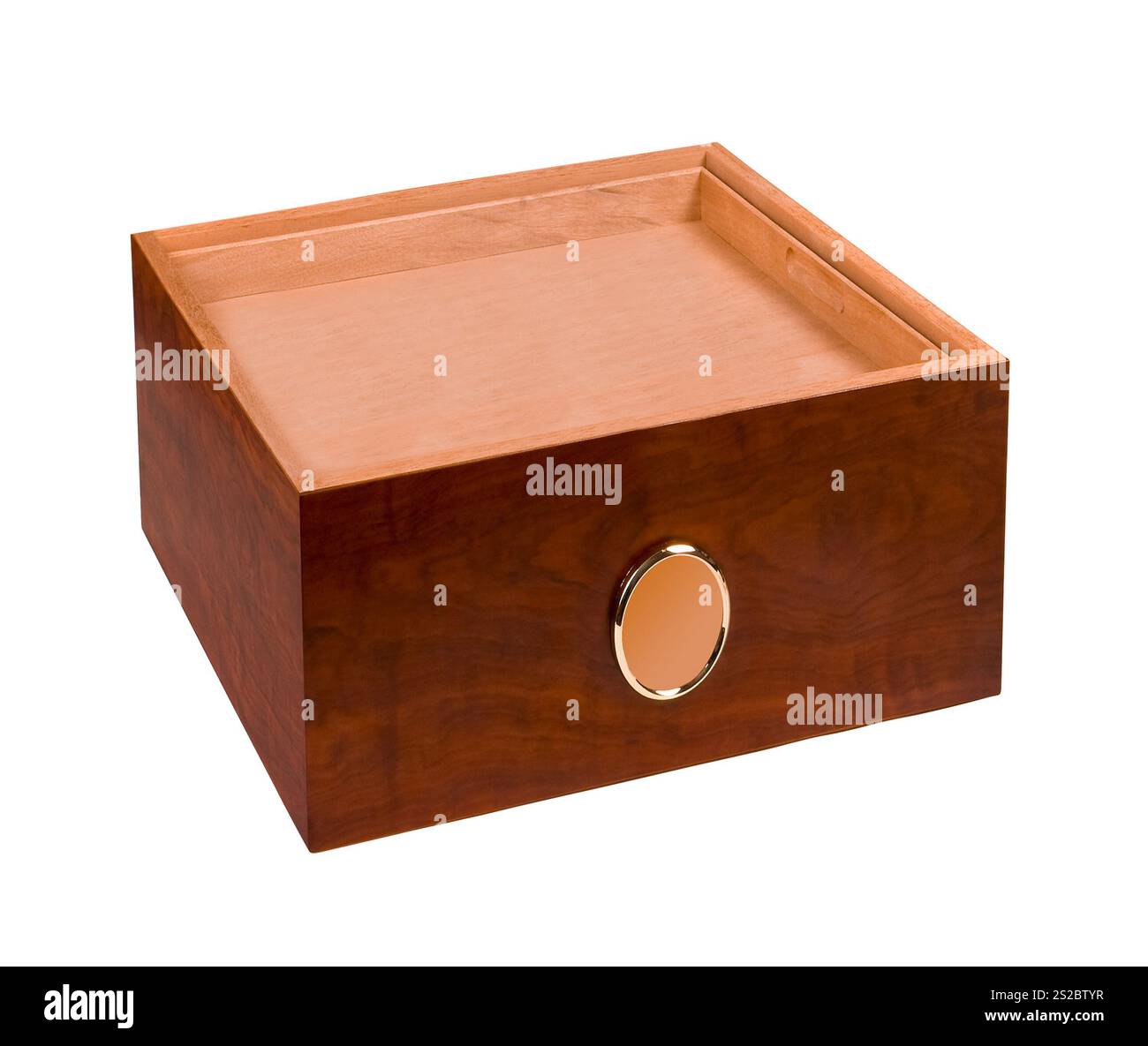 Opened empty humidor isolated on white background Stock Photo - Alamy