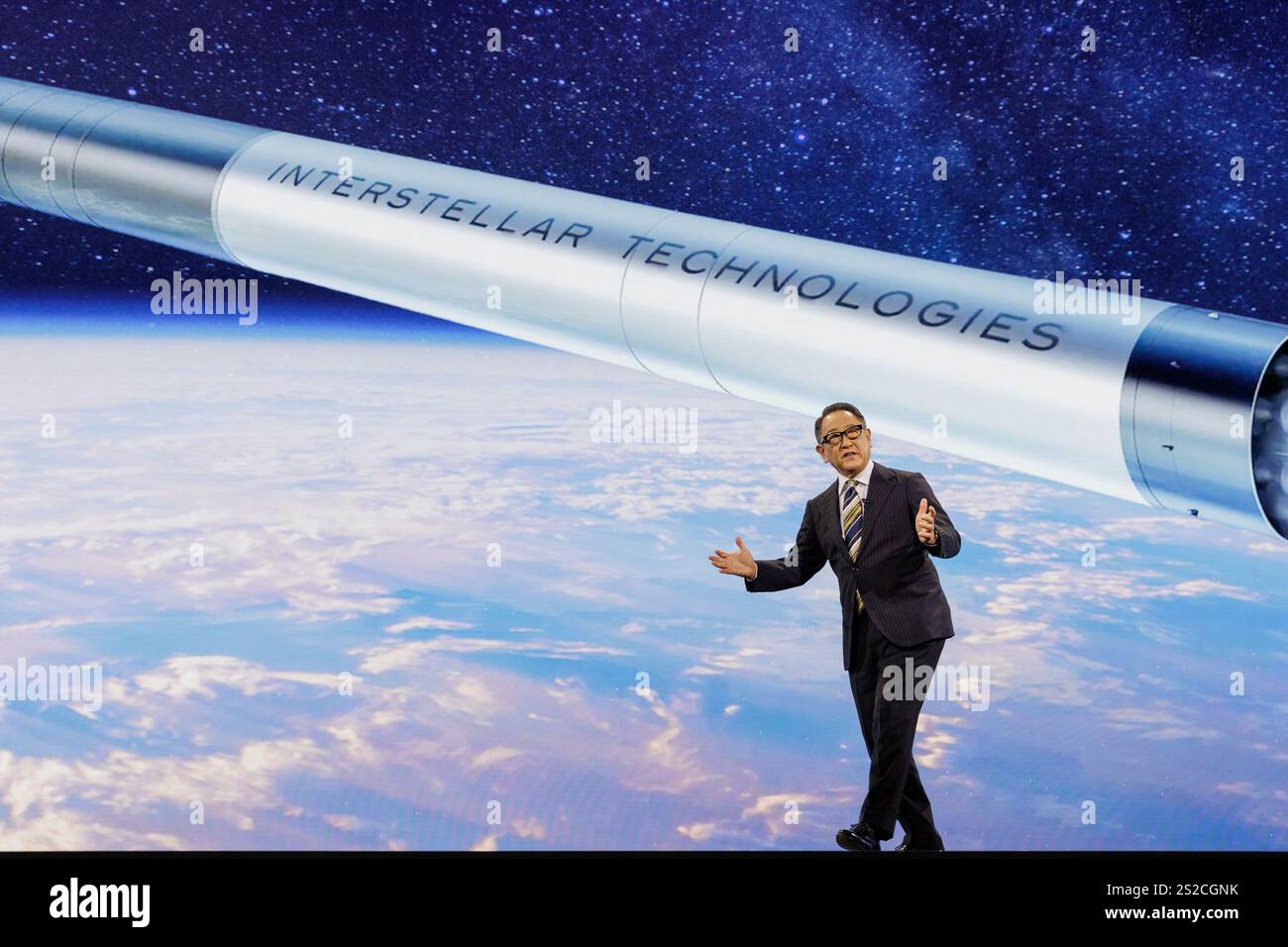 Akio Toyoda, Chairman of the Board of Directors at Toyota, speaks ...