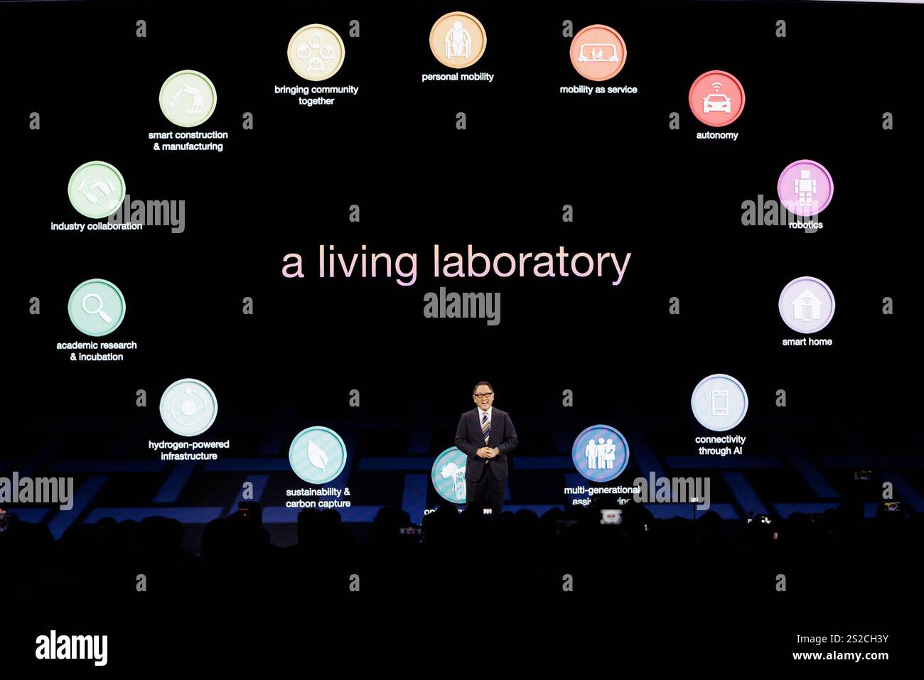 Akio Toyoda, Chairman of the Board of Directors at Toyota, speaks ...