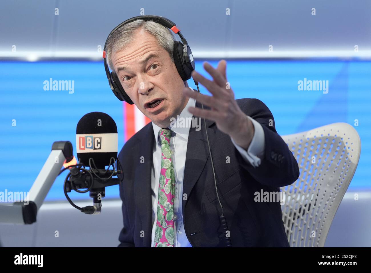 Reform UK leader Nigel Farage during an appearance on LBC's Nick