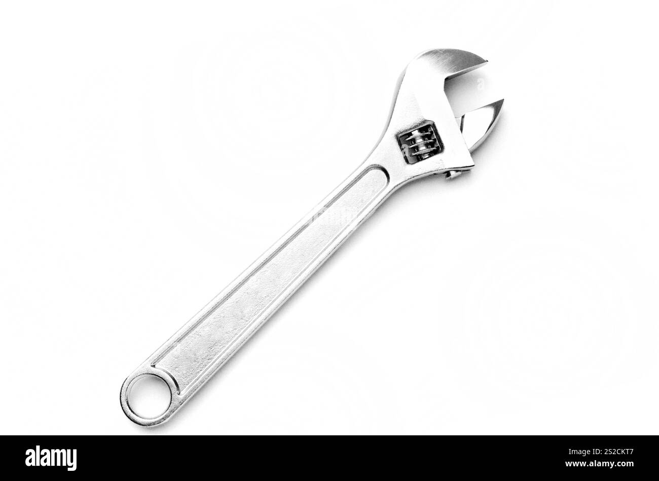 Adjustable wrench isolated on white background Stock Photo - Alamy