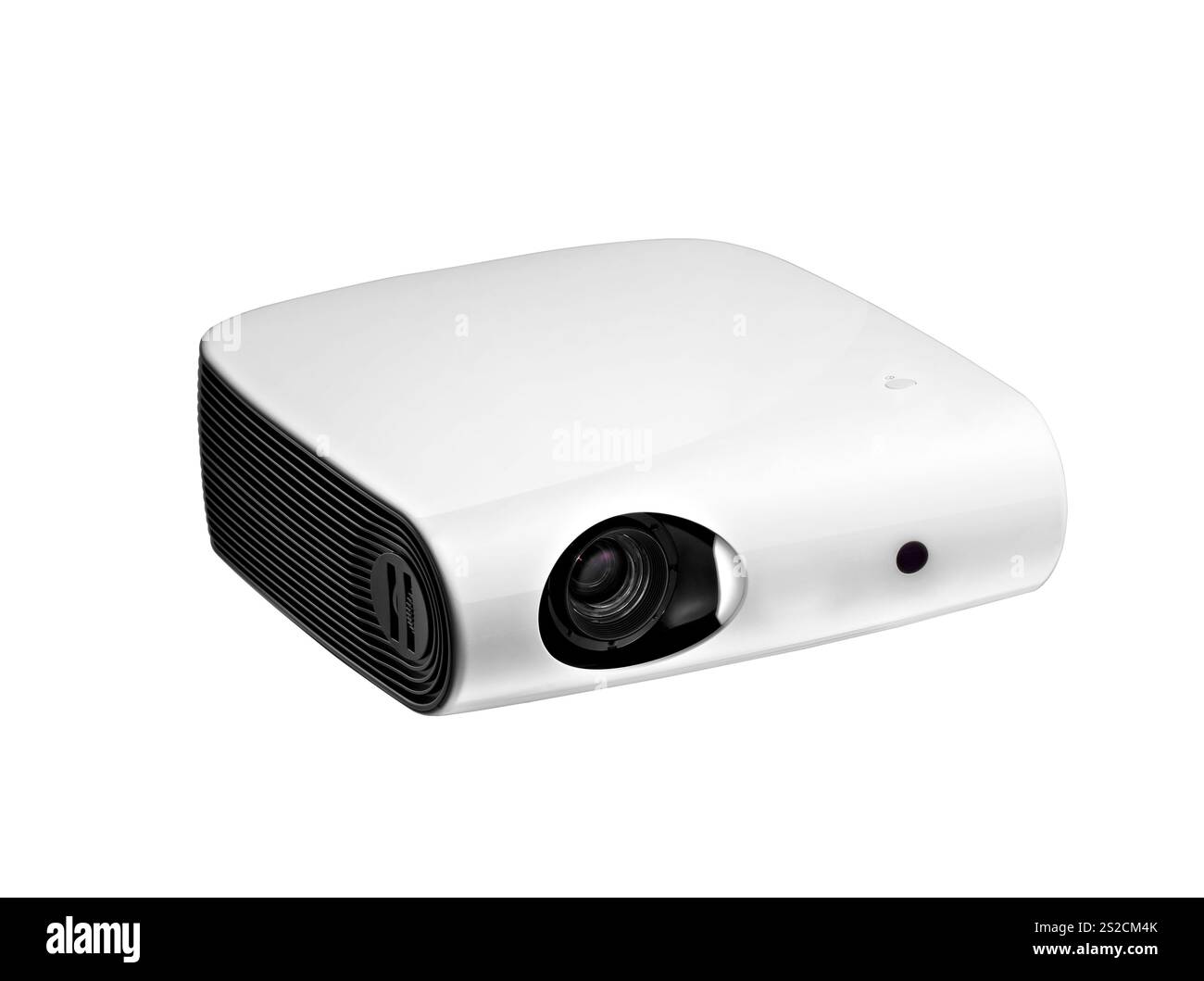 White multimedia projector isolated a white background Stock Photo - Alamy