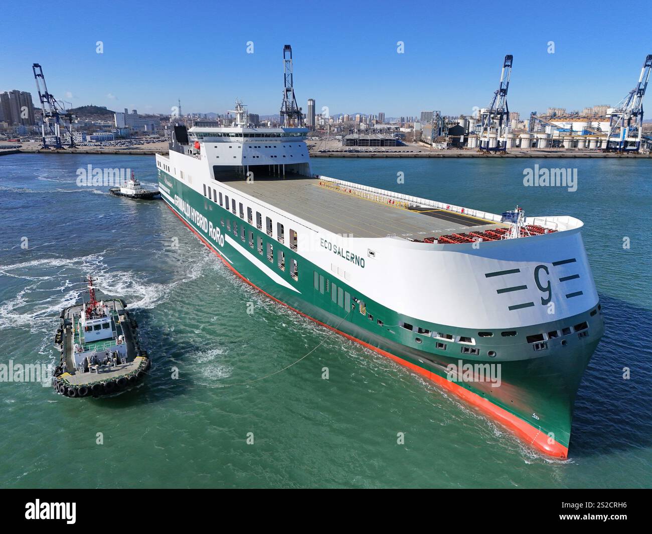 January Ship YANTAI, CHINA - JANUARY 7, 2025 - A hybrid cargo-ro-ro ship built for ...