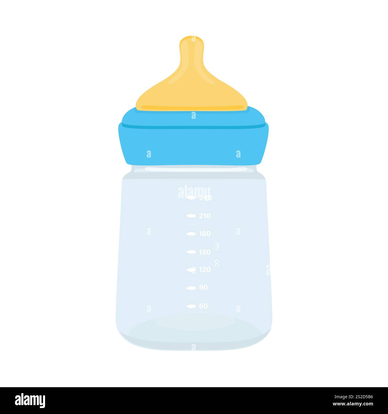 Empty baby milk bottle isolated on white background. Vector ...