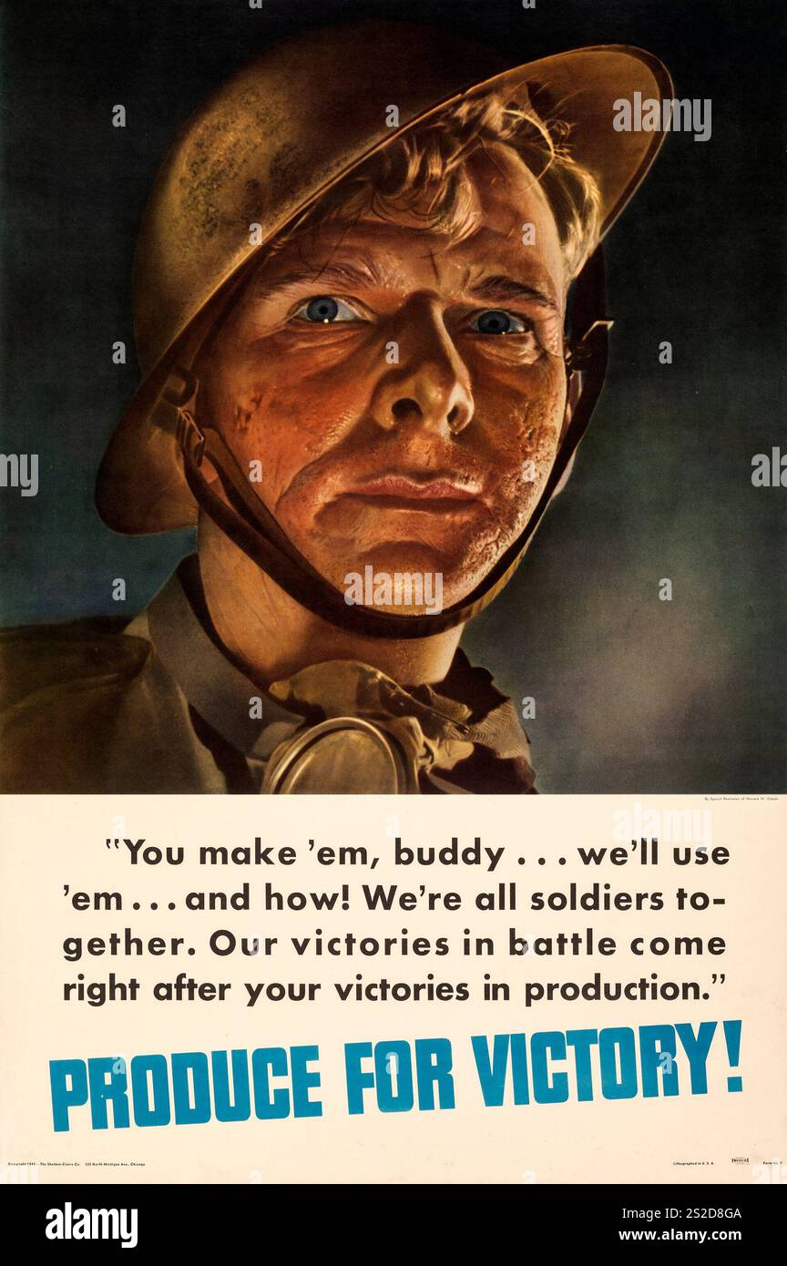 American World War II Propaganda Poster Sheldon Claire Co 1942 You 