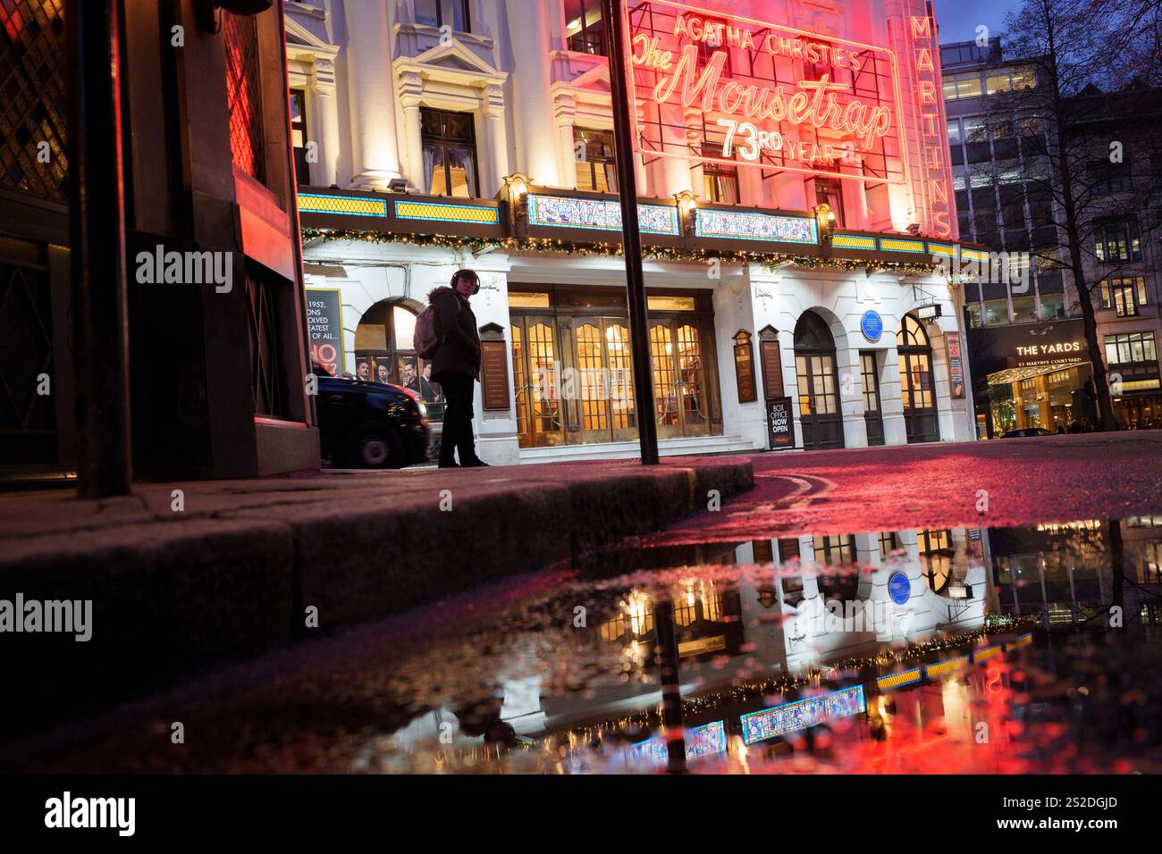 An evening exterior of the St Martins Theatre where Agatha Christie's ...