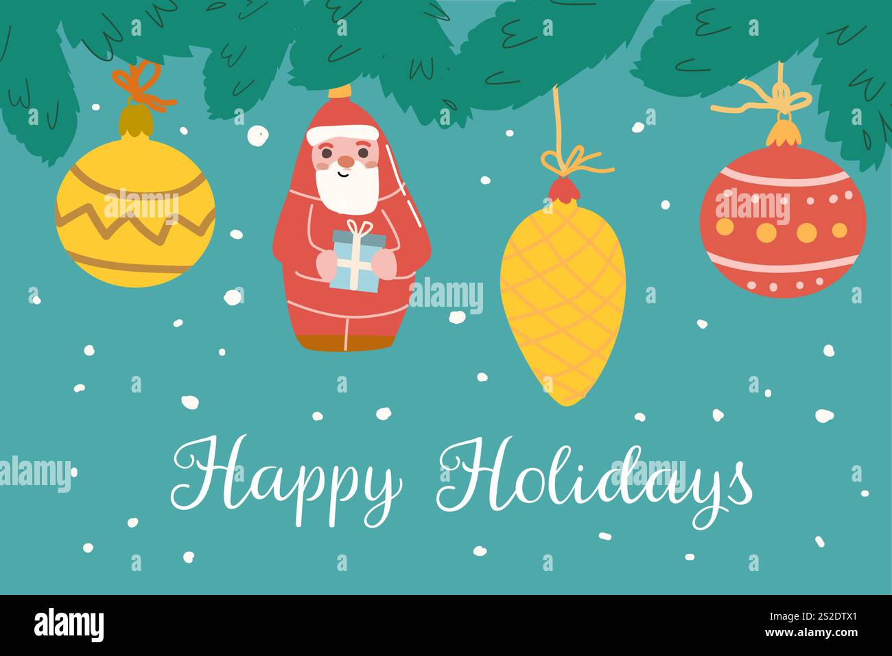 Cute xmas seamless pattern with omela branch. Simplicity design. Stock Vector