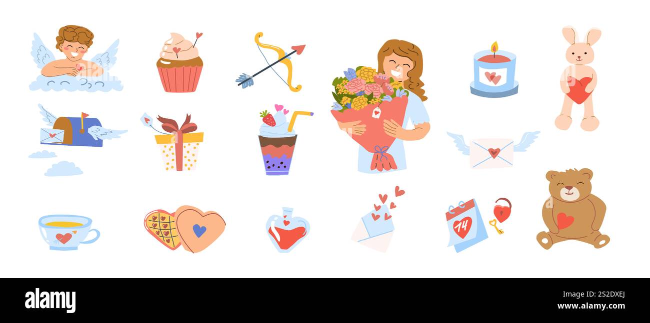 Valentines day happy angel Stock Vector Images - Alamy