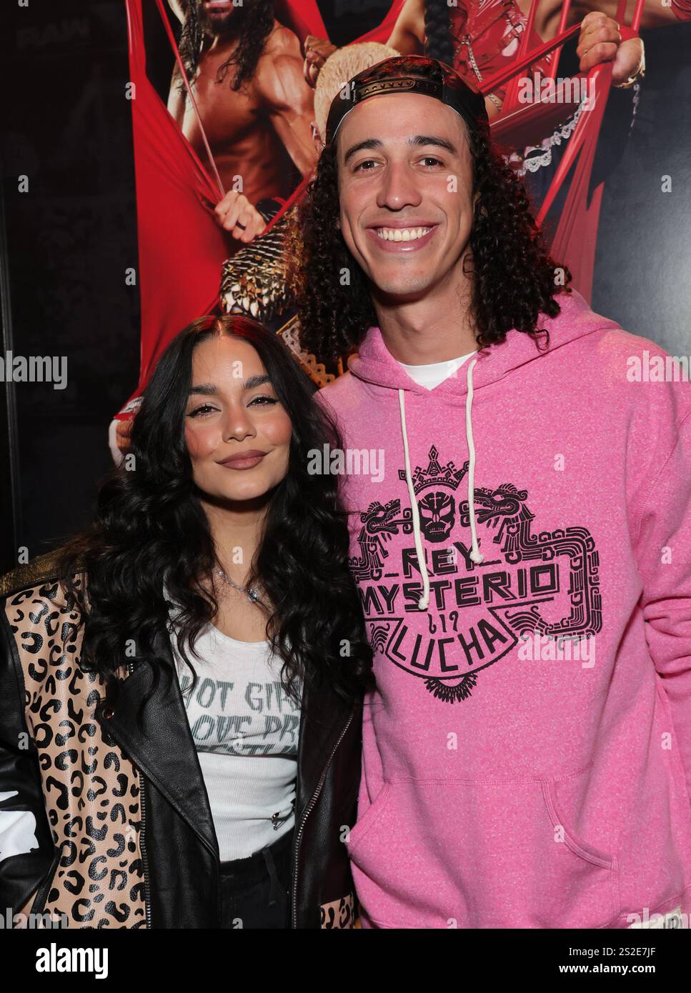 INGLEWOOD, CA JANUARY 06 Vanessa Hudgens, Cole Tucker at the WWE