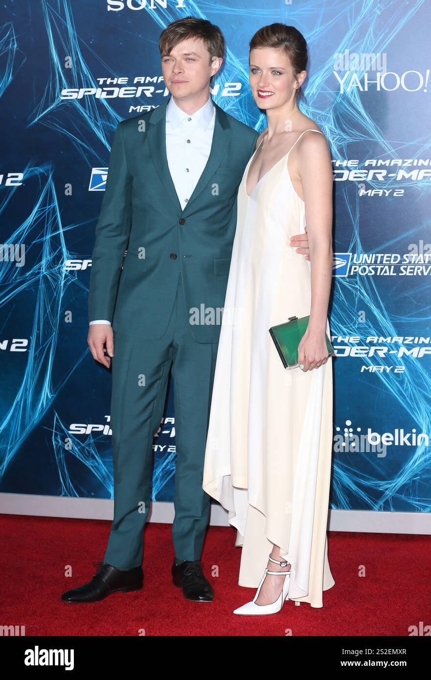 Dane Dehaan and Anna Wood at 'The Amazing Spiderman 2' premiere in New York. 24 APRIL 2014 Stock Photo