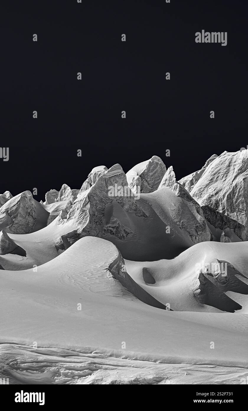 ICE TEETH | Ascent silhouettes | Peaks above clouds - Smartphone Captured Stock Image