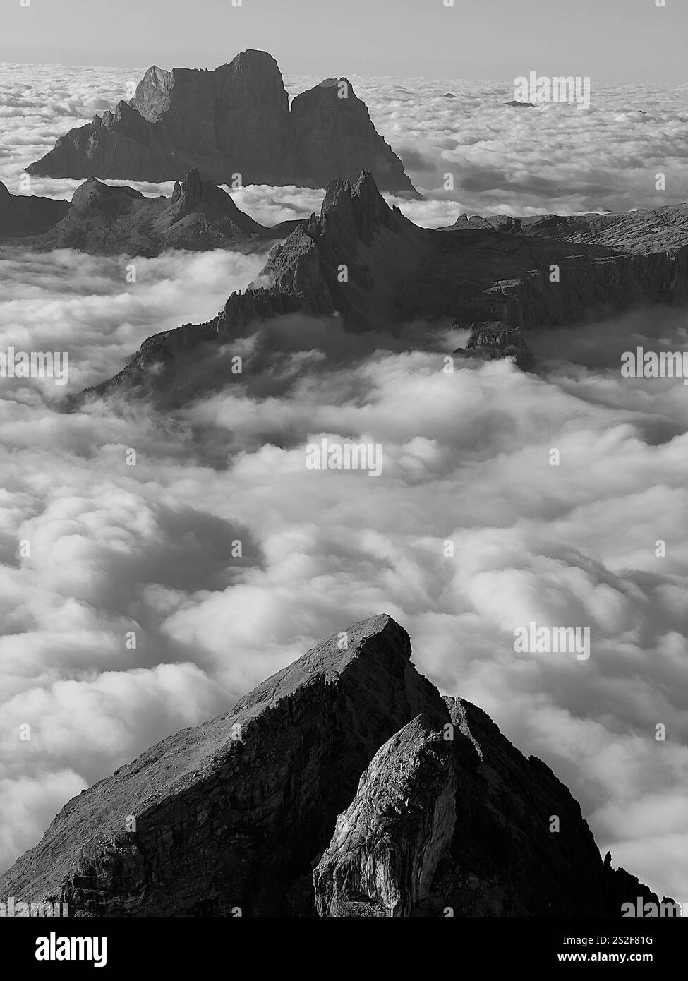 Peaks above clouds - Smartphone Captured Stock Image