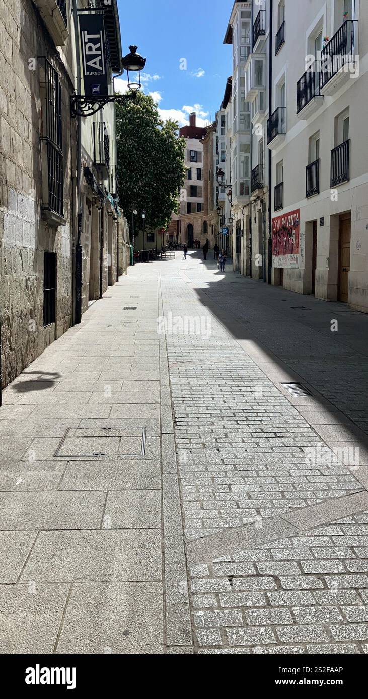 Traditional Street View, Burgos, Spain - Smartphone Captured Stock Image