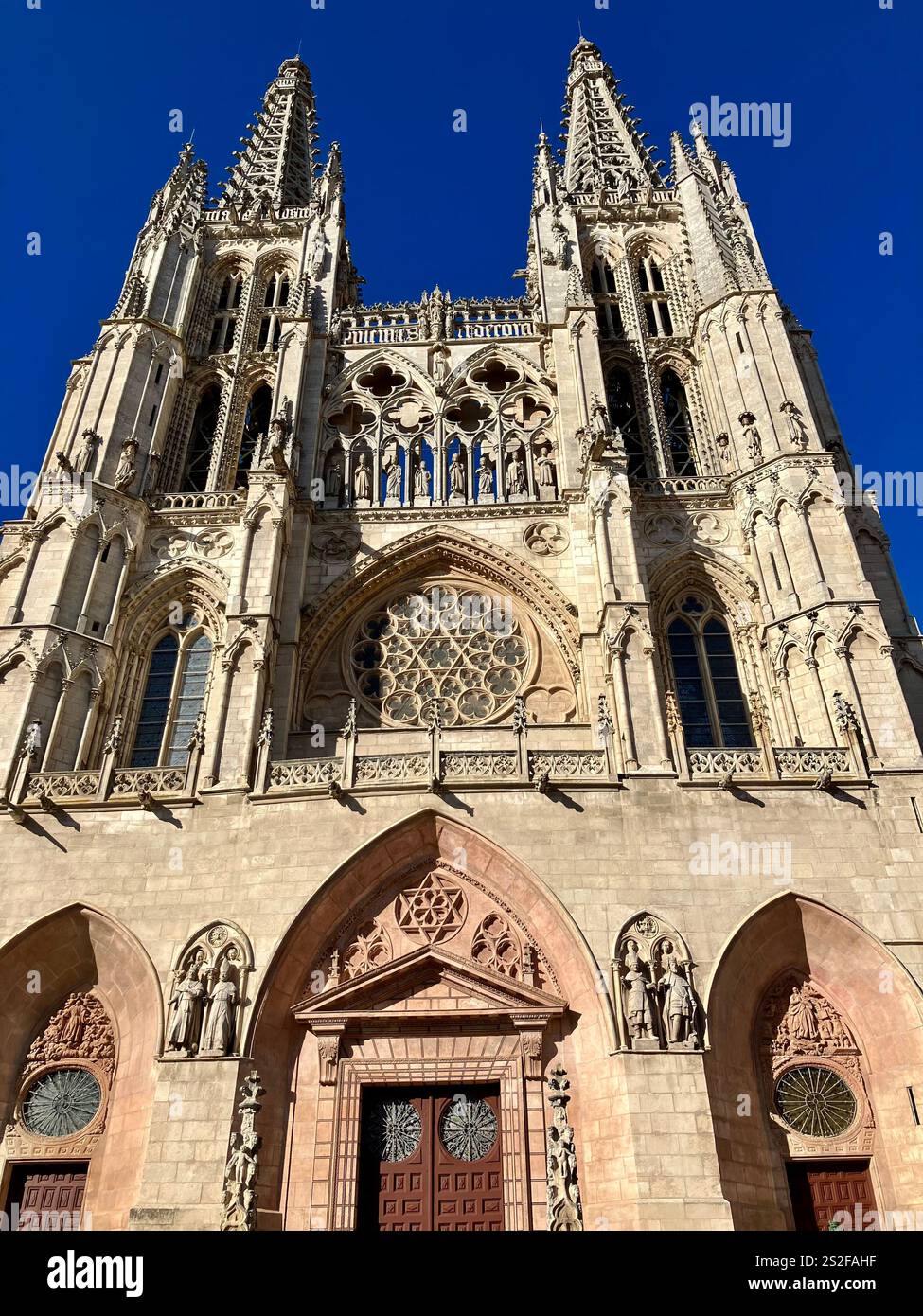 Catedral de Burgos, Burgos Cathedral, Spire, Camino Francés in Spain - Smartphone Captured Stock Image