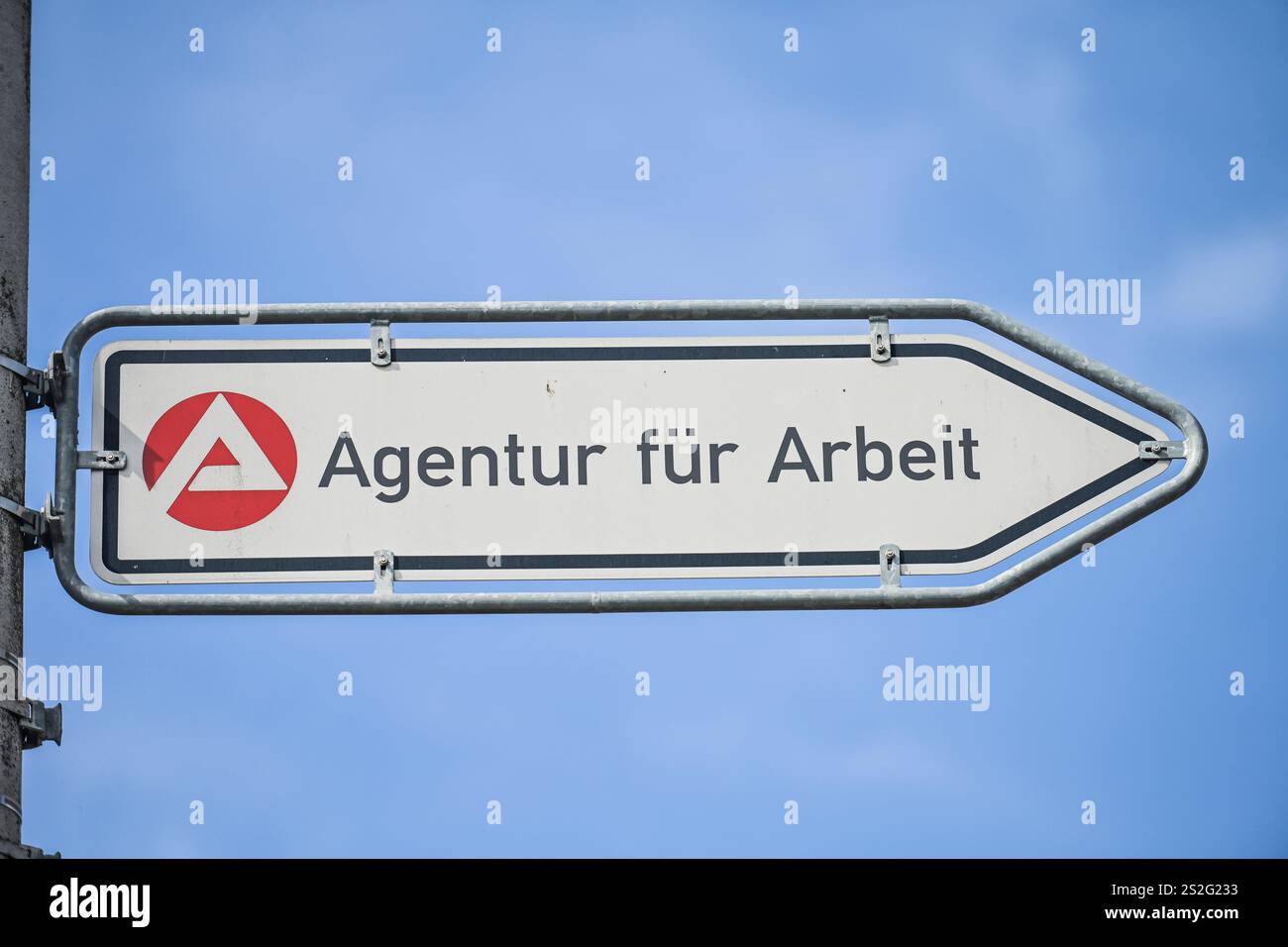 Schild, Agenturfür Arbeit Stock Photo