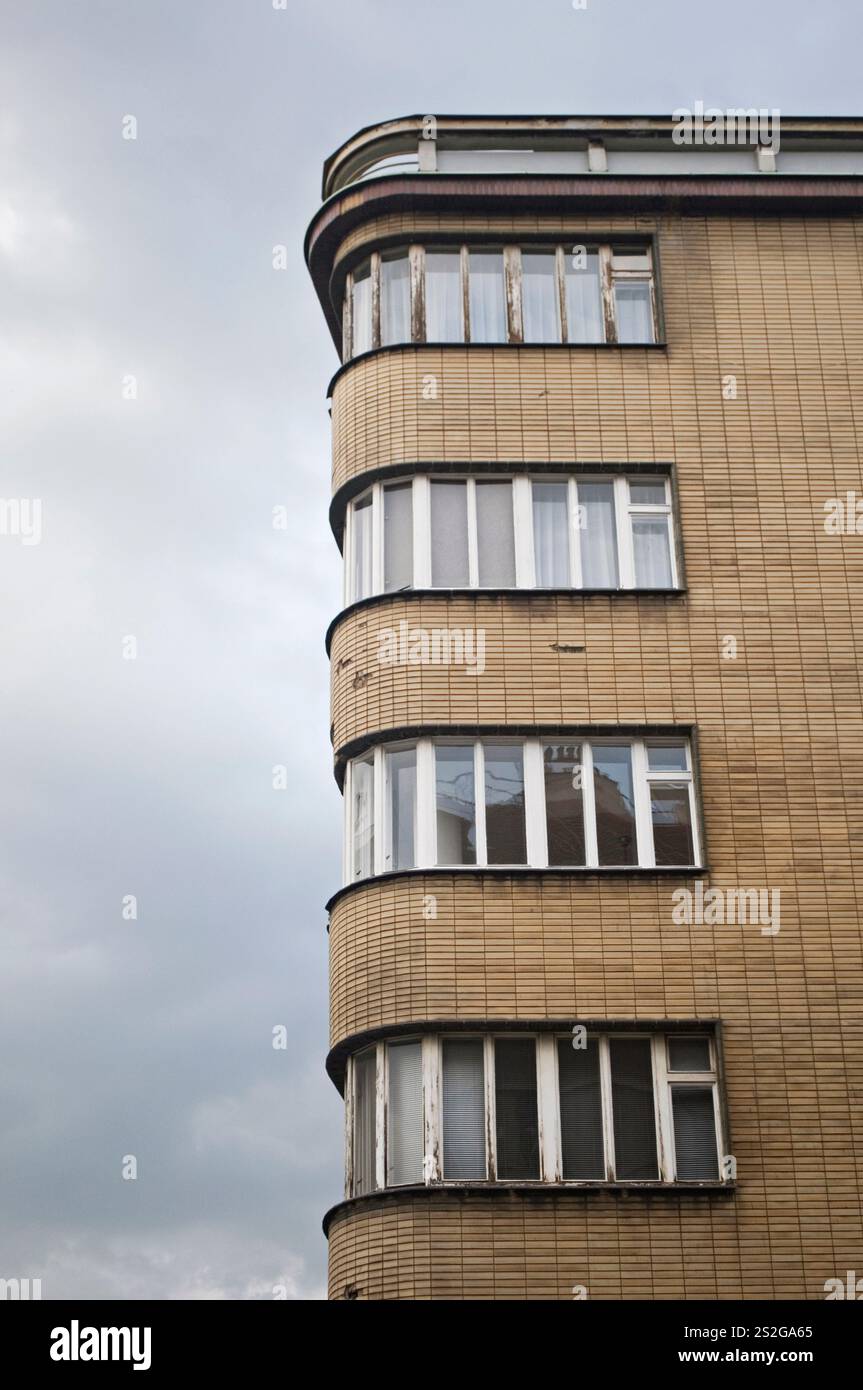 Building with round shape corner , Prague Stock Photo - Alamy