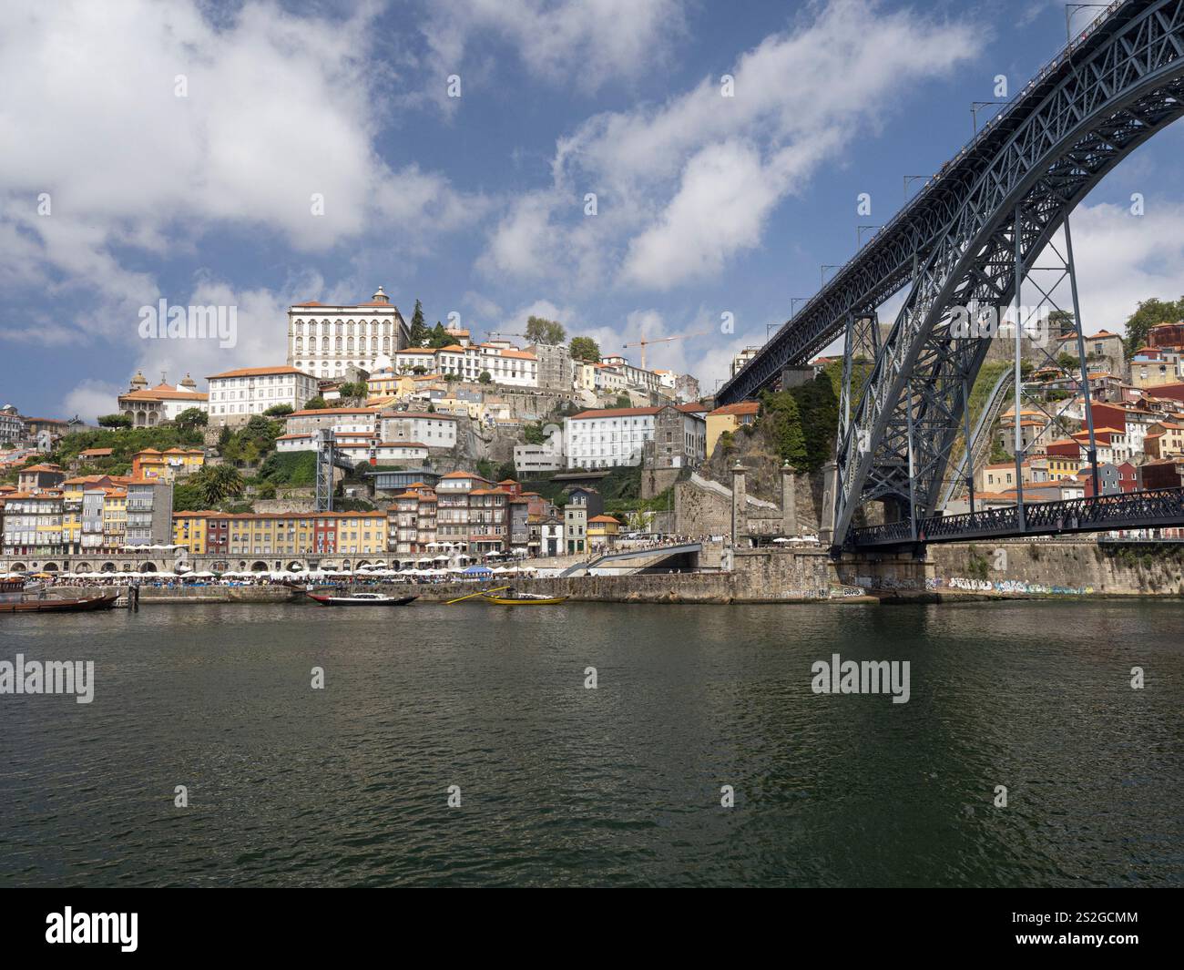 Dom Luis bridge over the river Douro and the Paco Episcopal in Oporto Portugal Stock Photo